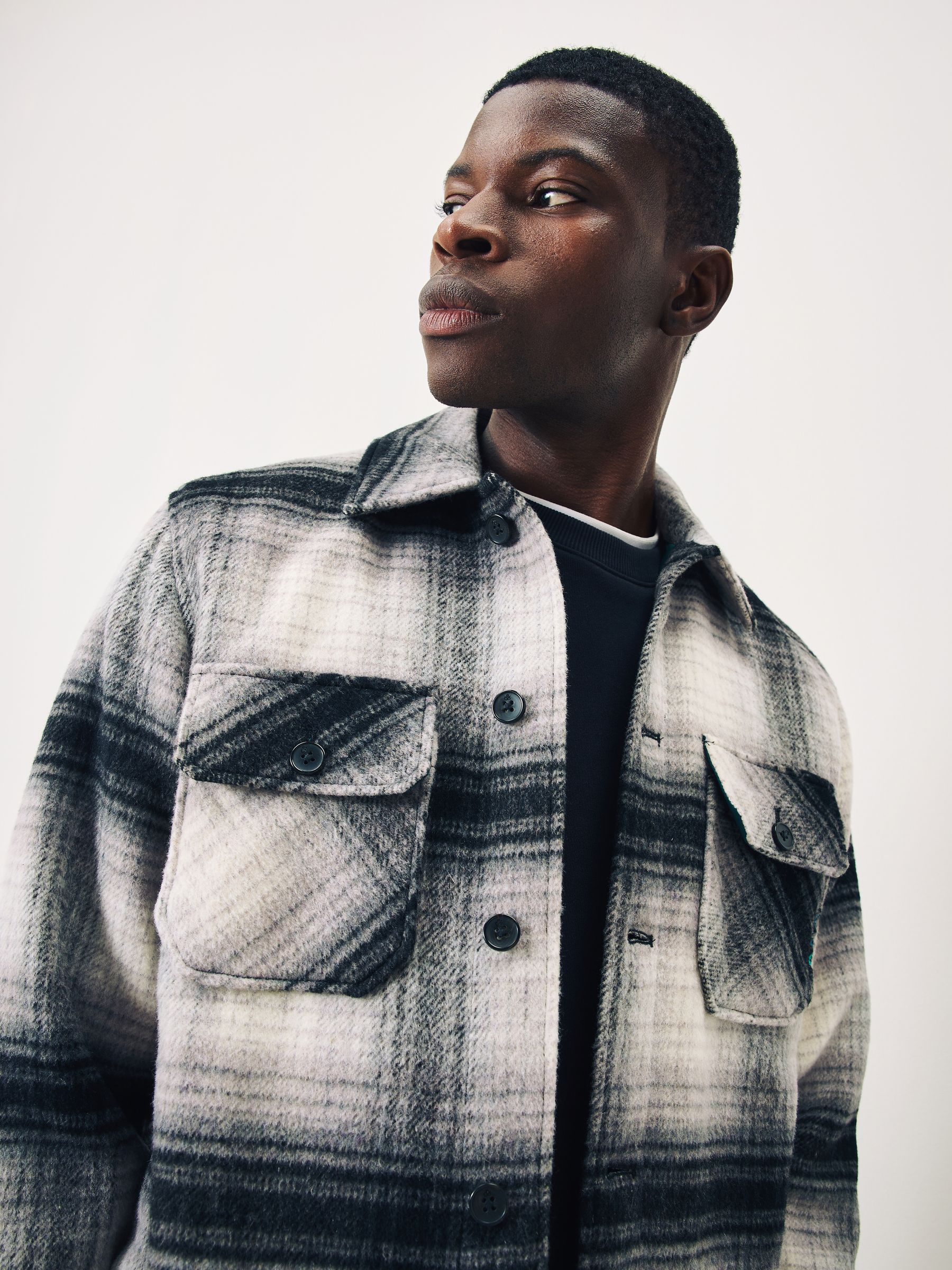 Buy Scotch & Soda Grey Wool Blend Check Overshirt from Next USA