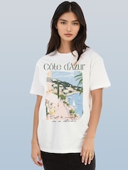 Brands In White Travel Cote DAzur Graphic T-Shirt - Image 1 of 5