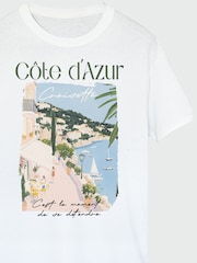 Brands In White Travel Cote DAzur Graphic T-Shirt - Image 4 of 5