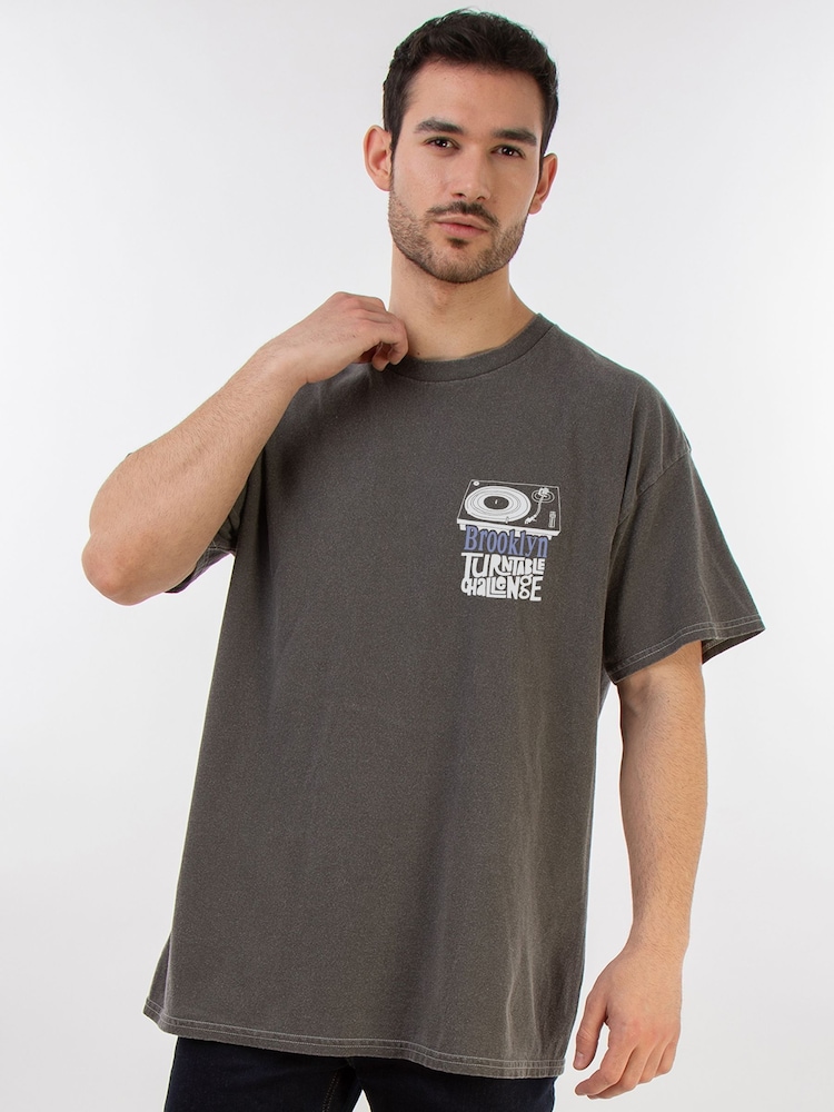 Brands In Grey Brooklyn Turntable Graphic Print T-Shirt - Image 2 of 5