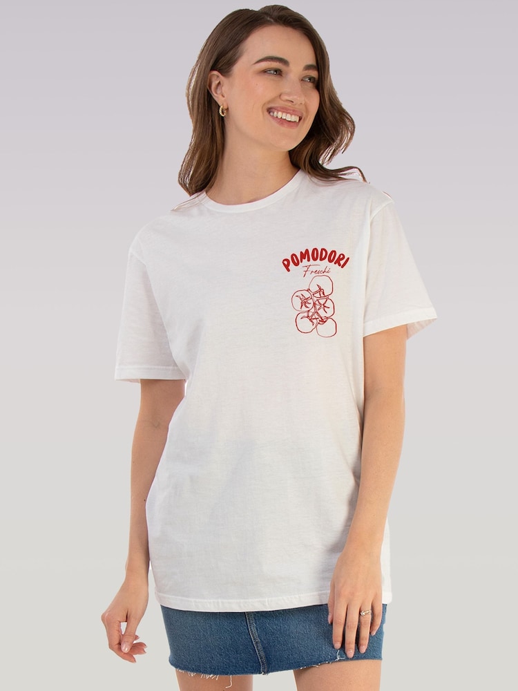 Brands In White Pomodori Freschi Graphic Print T-Shirt - Image 2 of 5