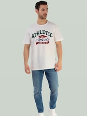 Brands In White Athletic Sports Never Give Up Graphic Print T-Shirt - Image 2 of 5