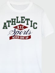 Brands In White Athletic Sports Never Give Up Graphic Print T-Shirt - Image 4 of 5