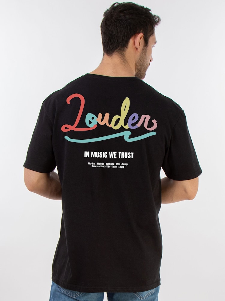 Brands In Black Louder In Music Graphic Print T-Shirt - Image 1 of 5