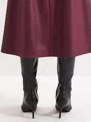 Phase Eight Black Leather Heeled Boots - Image 3 of 9