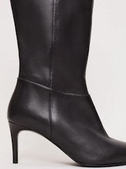 Phase Eight Black Leather Heeled Boots - Image 8 of 9