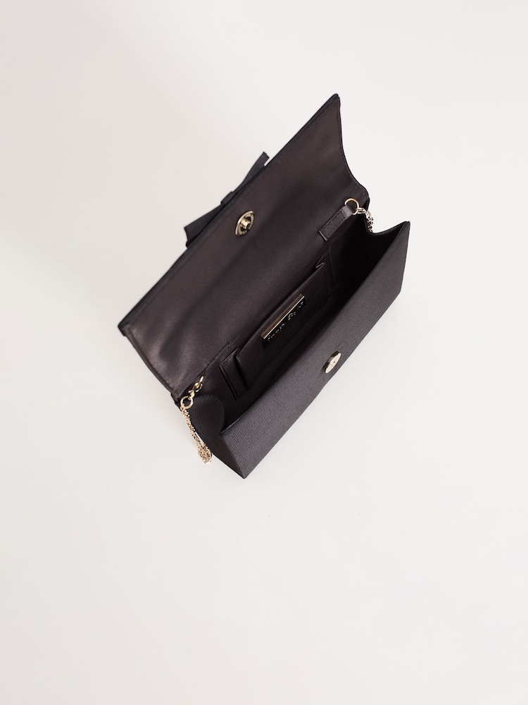 Phase Eight Black Grosgrain Bow Clutch - Image 7 of 7 Phase Eight Black Grosgrain Bow Clutch - Image 7 of 7