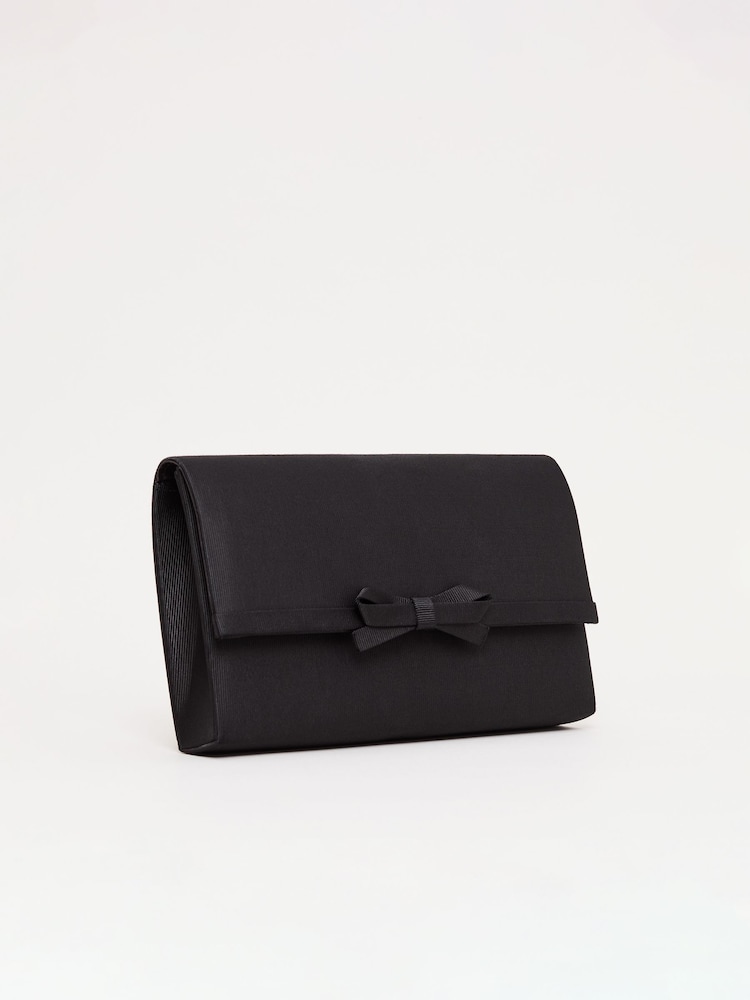 Phase Eight Black Grosgrain Bow Clutch - Image 8 of 8 Phase Eight Black Grosgrain Bow Clutch - Image 8 of 8
