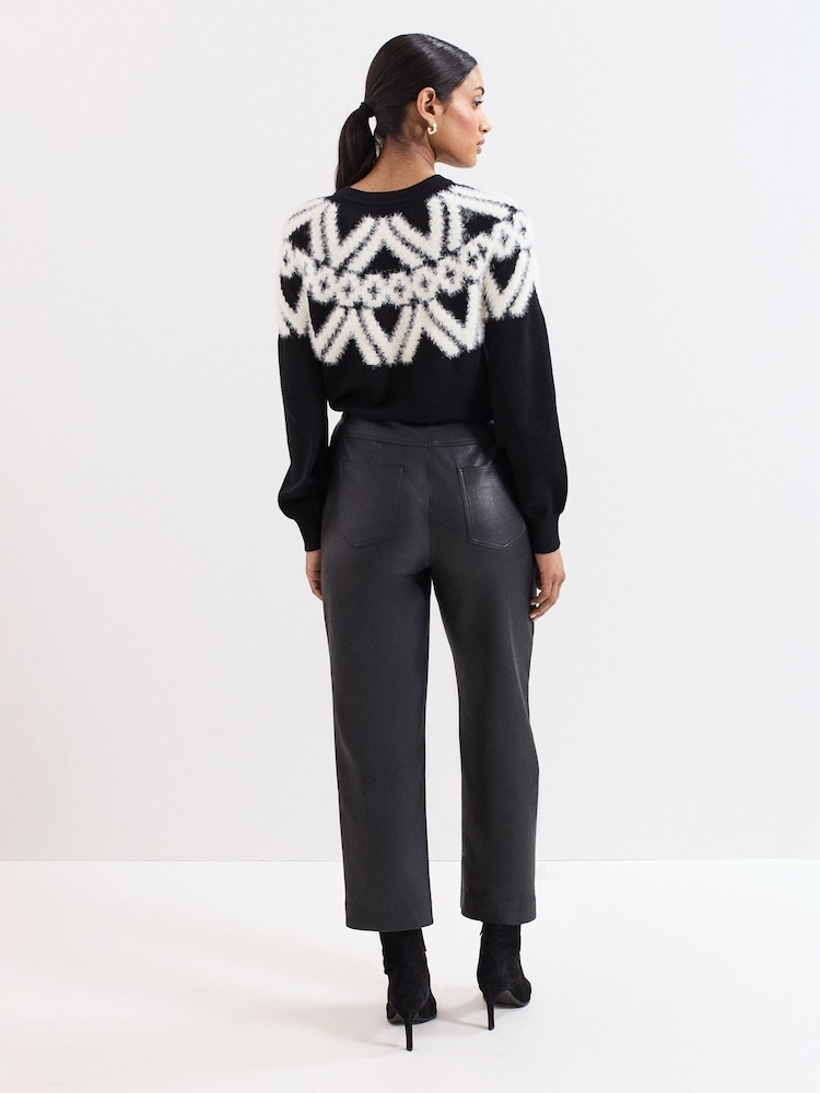 Phase Eight Black Kenzie PU Trousers - Image 2 of 6 Phase Eight Black Kenzie PU Trousers - Image 2 of 6