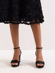 Phase Eight Black Satin Twist Platform Shoes - Image 2 of 9