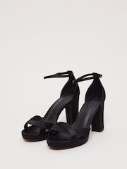 Phase Eight Black Satin Twist Platform Shoes - Image 6 of 9