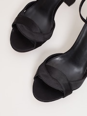 Phase Eight Black Satin Twist Platform Shoes - Image 8 of 9