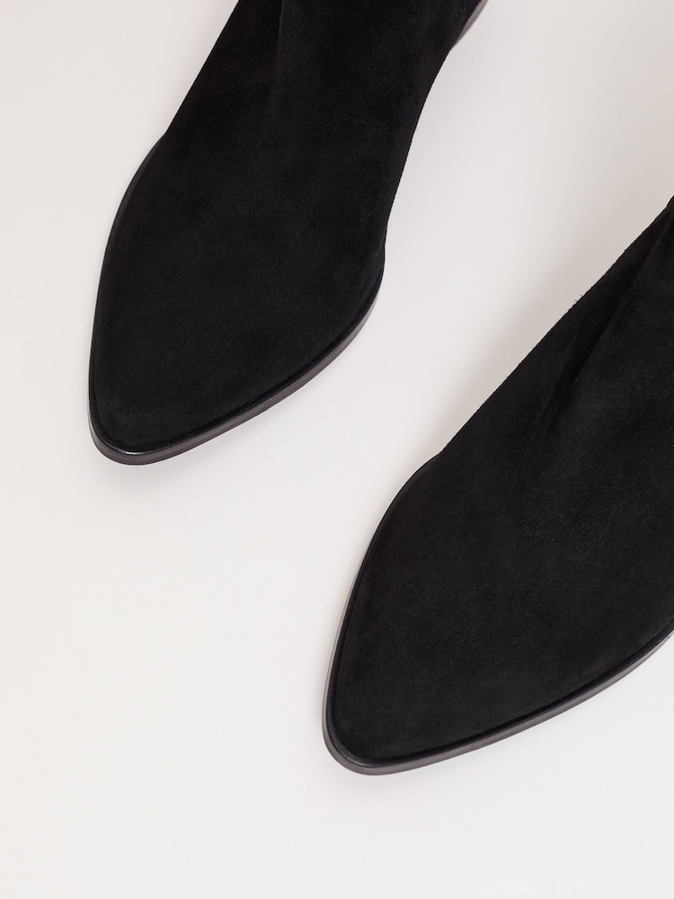 Phase Eight Black Suede Studded Boots - Image 9 of 9