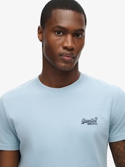 Superdry Blue Essential Logo Embroidered T-Shirt - Image 4 of 6