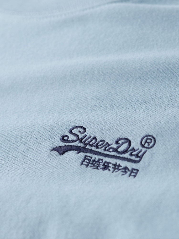 Superdry Blue Essential Logo Embroidered T-Shirt - Image 6 of 6