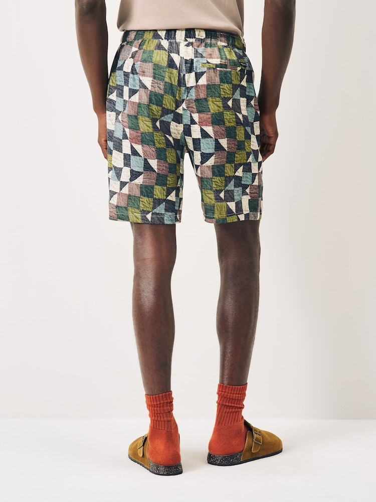 Scotch & Soda Green Fave Printed Bermuda Elasticated Waist Shorts - Image 4 of 4