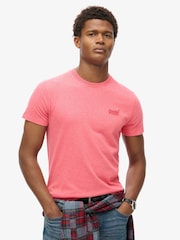 Superdry Pink Essential Logo Embroidery T-Shirt - Image 1 of 6