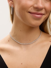 Jon Richard Silver Tone Cubic Zirconia Round Tennis Necklace - Image 2 of 3