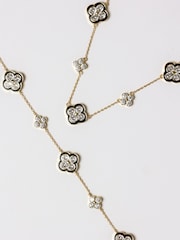 Jon Richard Gold Tone Jet Crystal Clover Bracelet Gift Box - Image 3 of 5