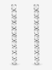 Jon Richard Silver Tone Cubic Zirconia Round Tennis Earrings - Image 1 of 3
