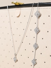 Jon Richard Silver Tone Cubic Zirconia Clover Bracelet Gift Box - Image 5 of 5