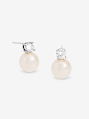 Jon Richard Silver Tone Pearl Crystal Earrings - Image 3 of 3