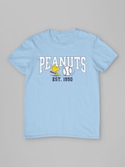 All + Every Blue Peanuts Woodstock Playing Baseball Est 1950 Mens T-Shirt - Image 3 of 4