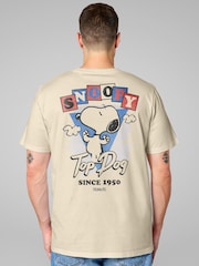 All + Every Cream Peanuts Snoopy Top Dog Since 1950 Back Print Mens T-Shirt - Image 2 of 4