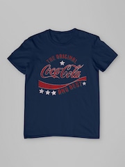 All + Every Blue Coca Cola Stars The Original And The Best Mens T-Shirt - Image 3 of 4