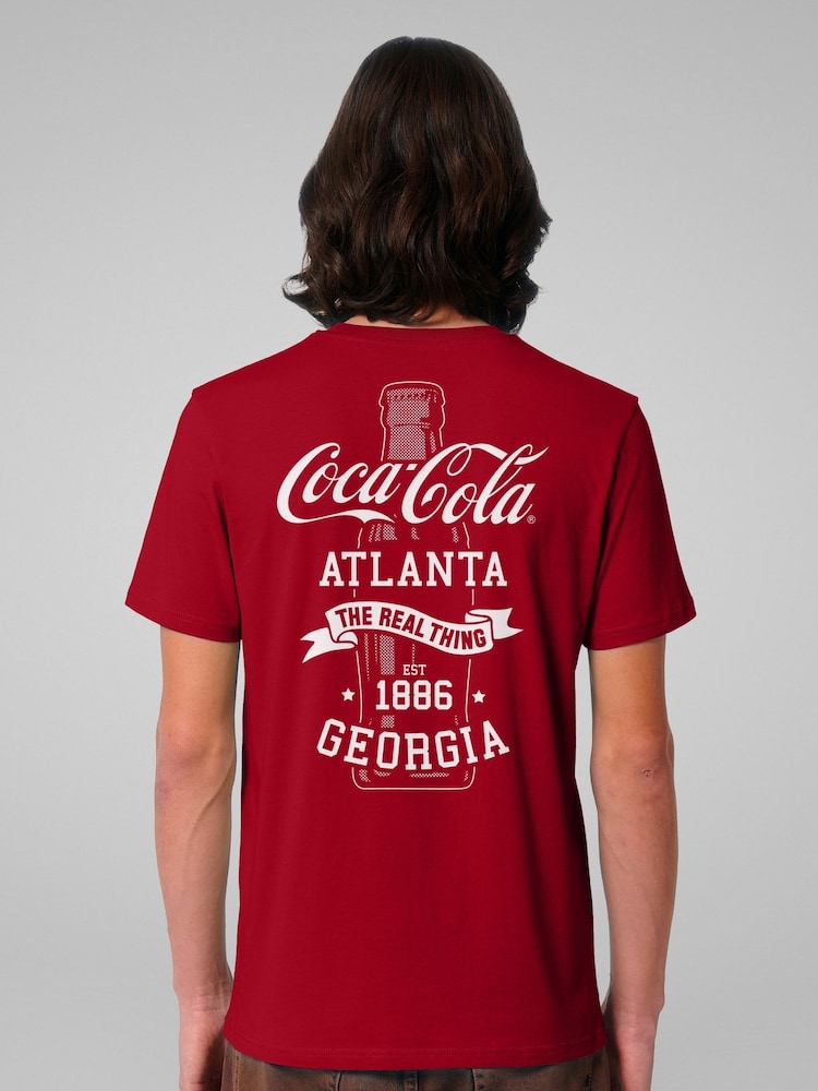 All + Every Red Coca Cola Bottle The Real Thing Back Print Mens T-Shirt - Image 2 of 4