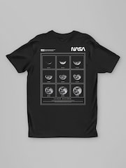 All + Every Black NASA Lunar Eclipse Moon Phases Back Print Men's T-Shirt - Image 3 of 4