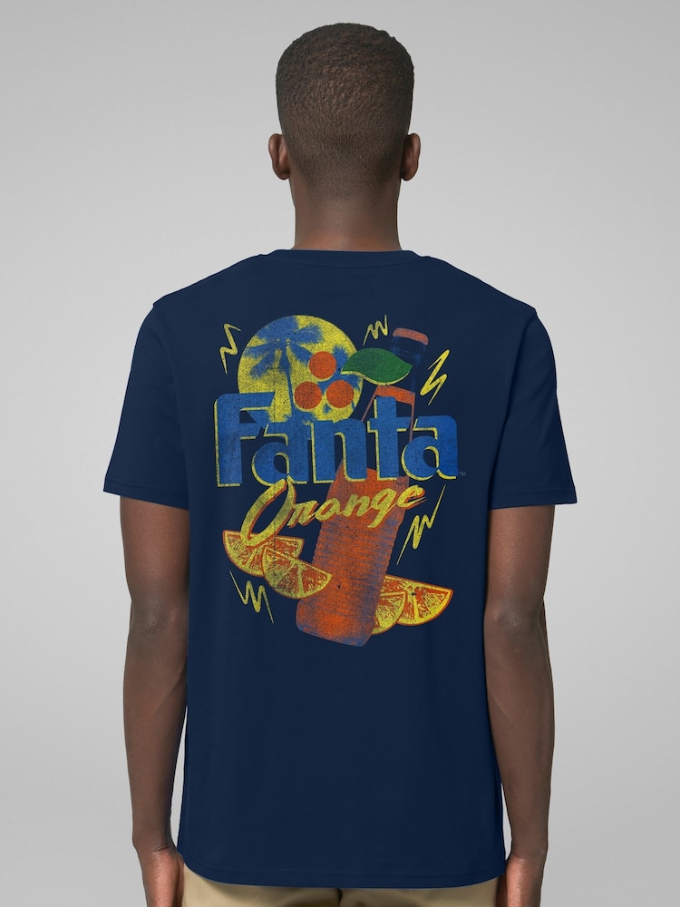 All + Every Blue Fanta Orange On The Beach Back Print Men's T-Shirt - Image 1 of 4 All + Every Blue Fanta Orange On The Beach Back Print Men's T-Shirt - Image 1 of 4