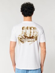 All + Every White The Goonies Pirate Ship Skull Never Say Die Back Print Mens T-Shirt - Image 2 of 4