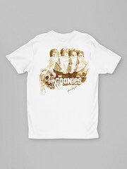 All + Every White The Goonies Pirate Ship Skull Never Say Die Back Print Mens T-Shirt - Image 3 of 4