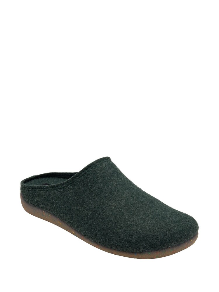 Lotus Green Textile Mule Slippers - Image 1 of 4 Lotus Green Textile Mule Slippers - Image 1 of 4