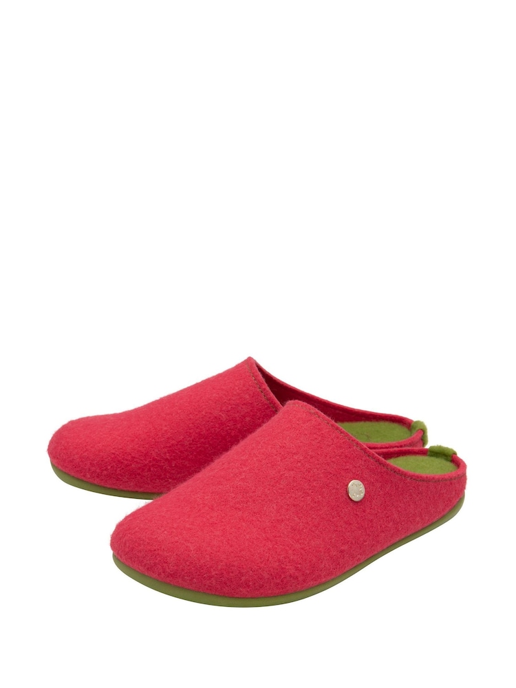 Lotus Orange Textile Flat Mule Slippers - Image 2 of 4