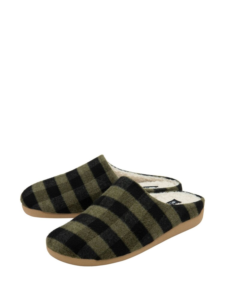 Lotus Green Textile Mule Slippers - Image 2 of 4 Lotus Green Textile Mule Slippers - Image 2 of 4