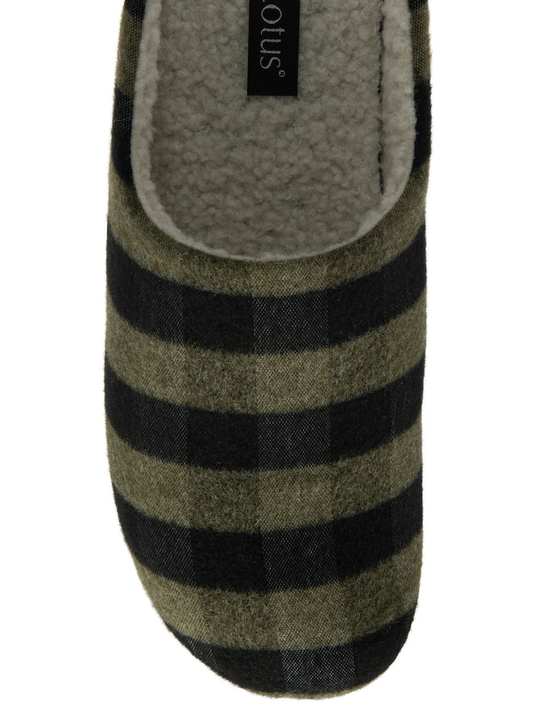 Lotus Green Textile Mule Slippers - Image 4 of 4