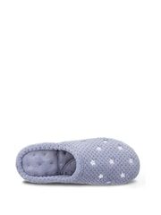 Totes Blue Isotoner Ladies Popcorn Terry Mule Slippers - Image 4 of 5