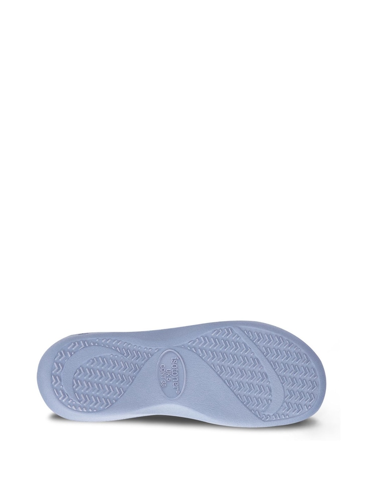 Totes Blue Isotoner Ladies Popcorn Terry Mule Slippers - Image 5 of 5