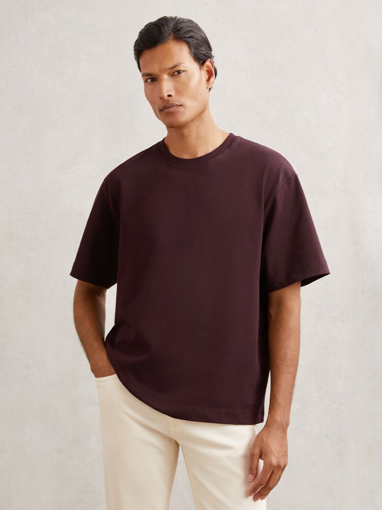 Reiss Bordeaux Tate T-Shirt - Image 1 of 6