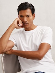 Reiss White/White Count 2 Pack 2 Pack Airwater-Cotton Crew T-Shirt - Image 1 of 7