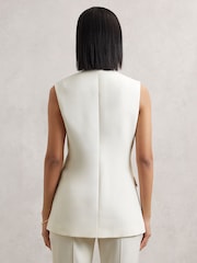 Reiss Cream Athena High-Neck Longline Waistcoat - Image 5 of 6