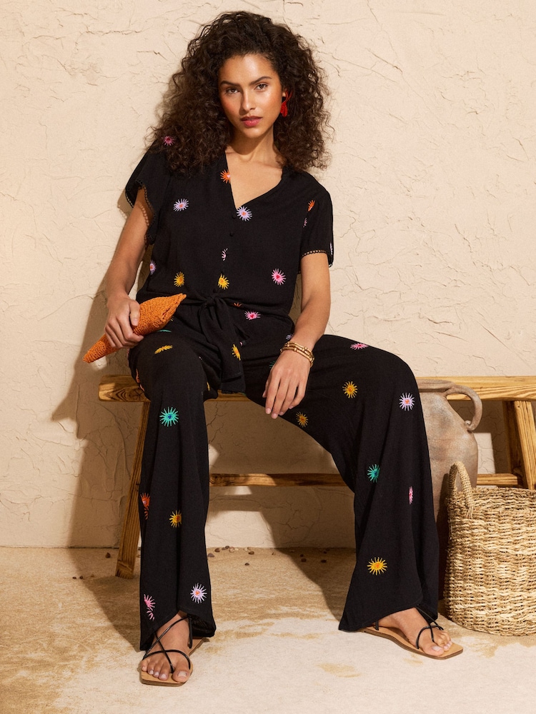 Love & Roses Wide Leg Beach Trousers - صورة 4 من 4