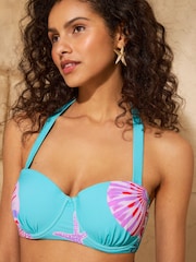 Akvamarínově modrá s potiskem mušlí - Love & Roses s tvarovanými košíčky - Obrázek 2 z 4