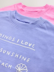 Pink/Cream Top & Cycle Shorts Set 2 Pack (3mths-7yrs) - Image 9 of 10