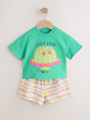 Green/Pink Top & Shorts Set 2 Pack (3mths-7yrs) - Image 10 of 12
