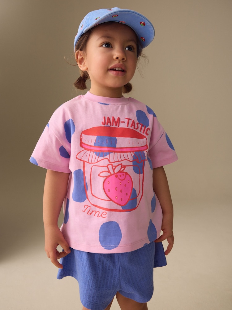 Verde/roz - Set top și pantaloni scurți 2 pachet (3luni -7ani) - Imaginea 2 din 5