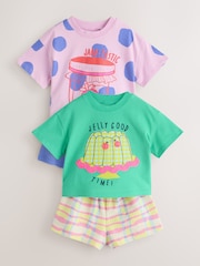 Green/Pink Top & Shorts Set 2 Pack (3mths-7yrs) - Image 6 of 12