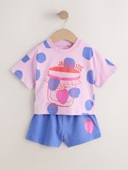 Green/Pink Top & Shorts Set 2 Pack (3mths-7yrs) - Image 7 of 12